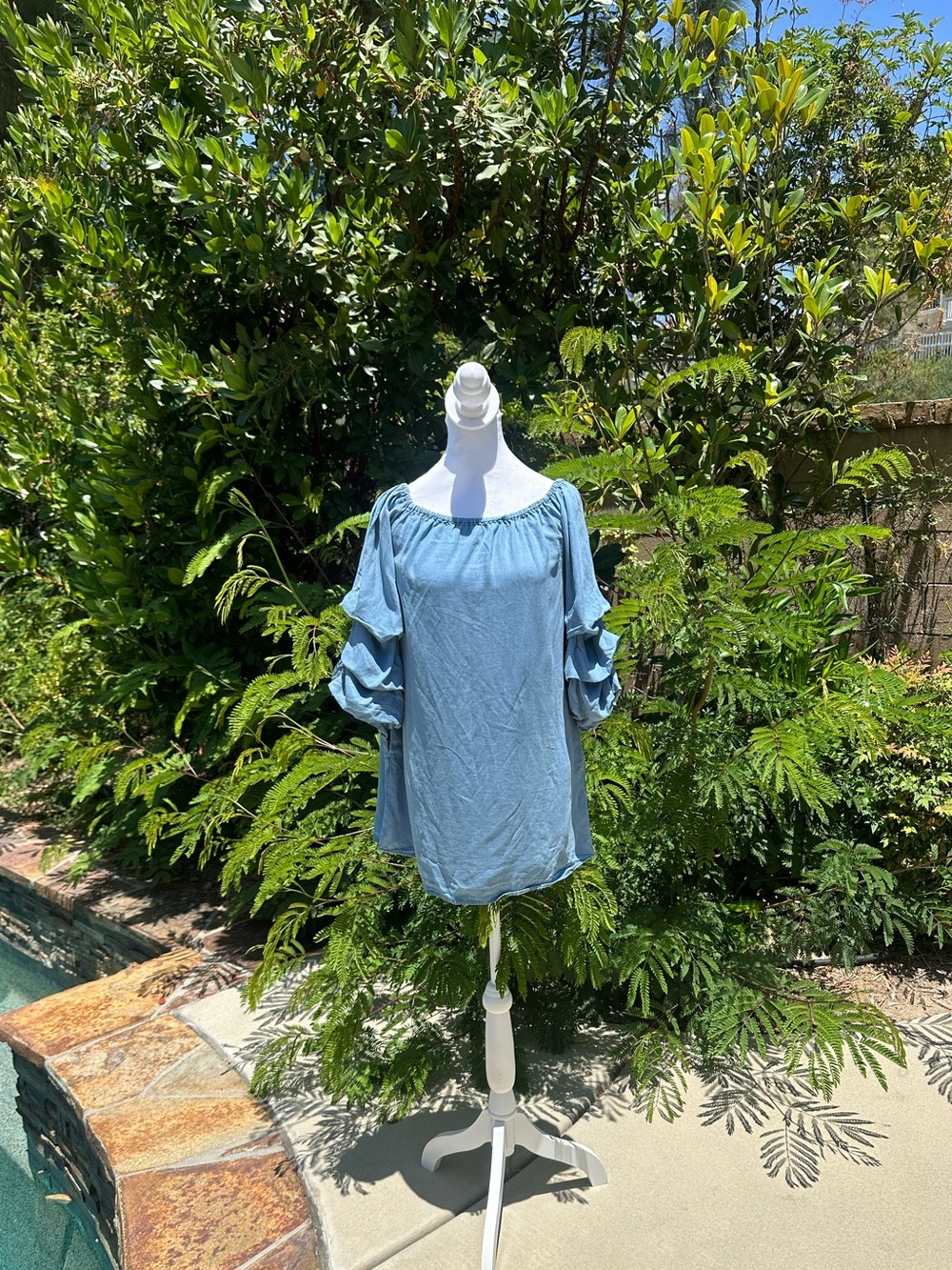 Zara Light Blue Denim Tank Top - Zara Woman